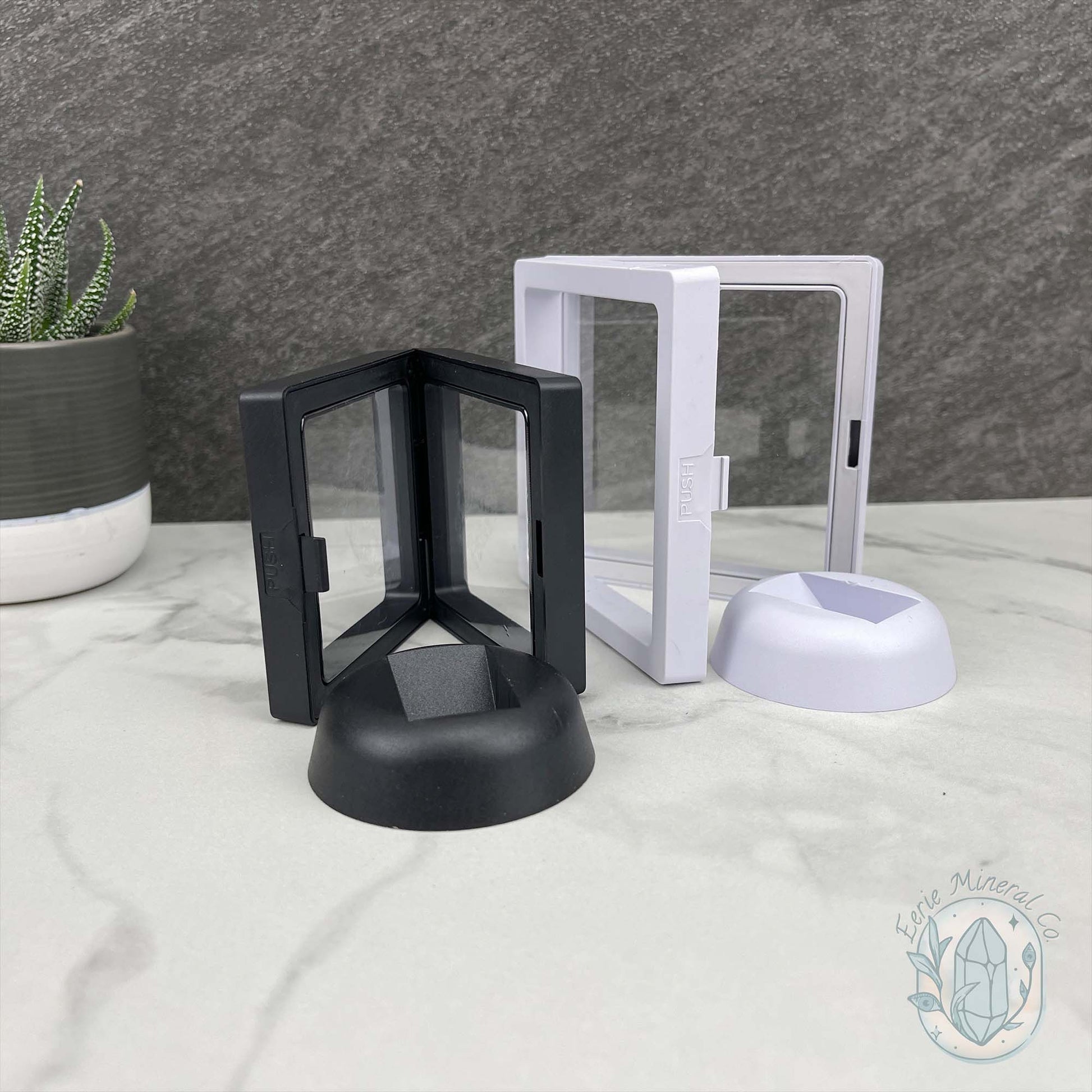 3D Gem and Crystal Square Suspension Floating Display Cases