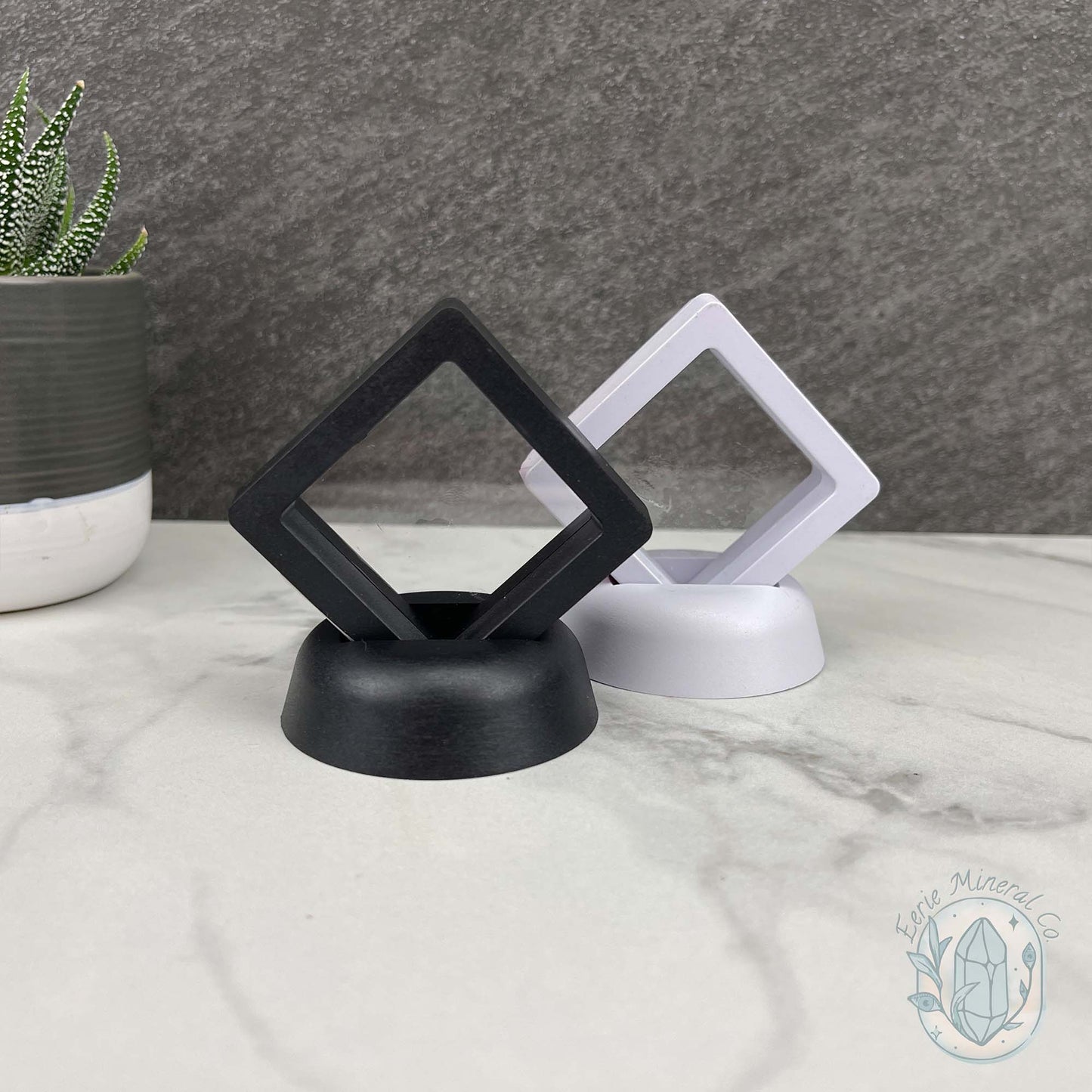 3D Gem and Crystal Square Suspension Floating Display Cases