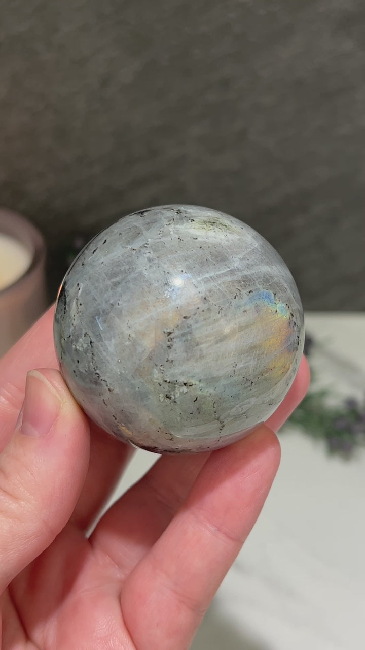 52mm Polished Rainbow Flash Labradorite Sphere