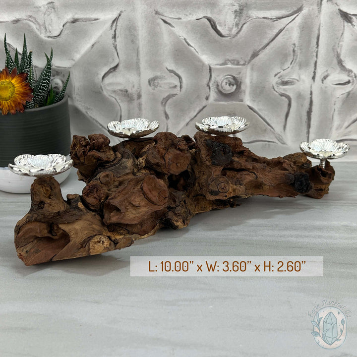 Driftwood Silver Cherry Blossom 4 Sphere Holder Stands