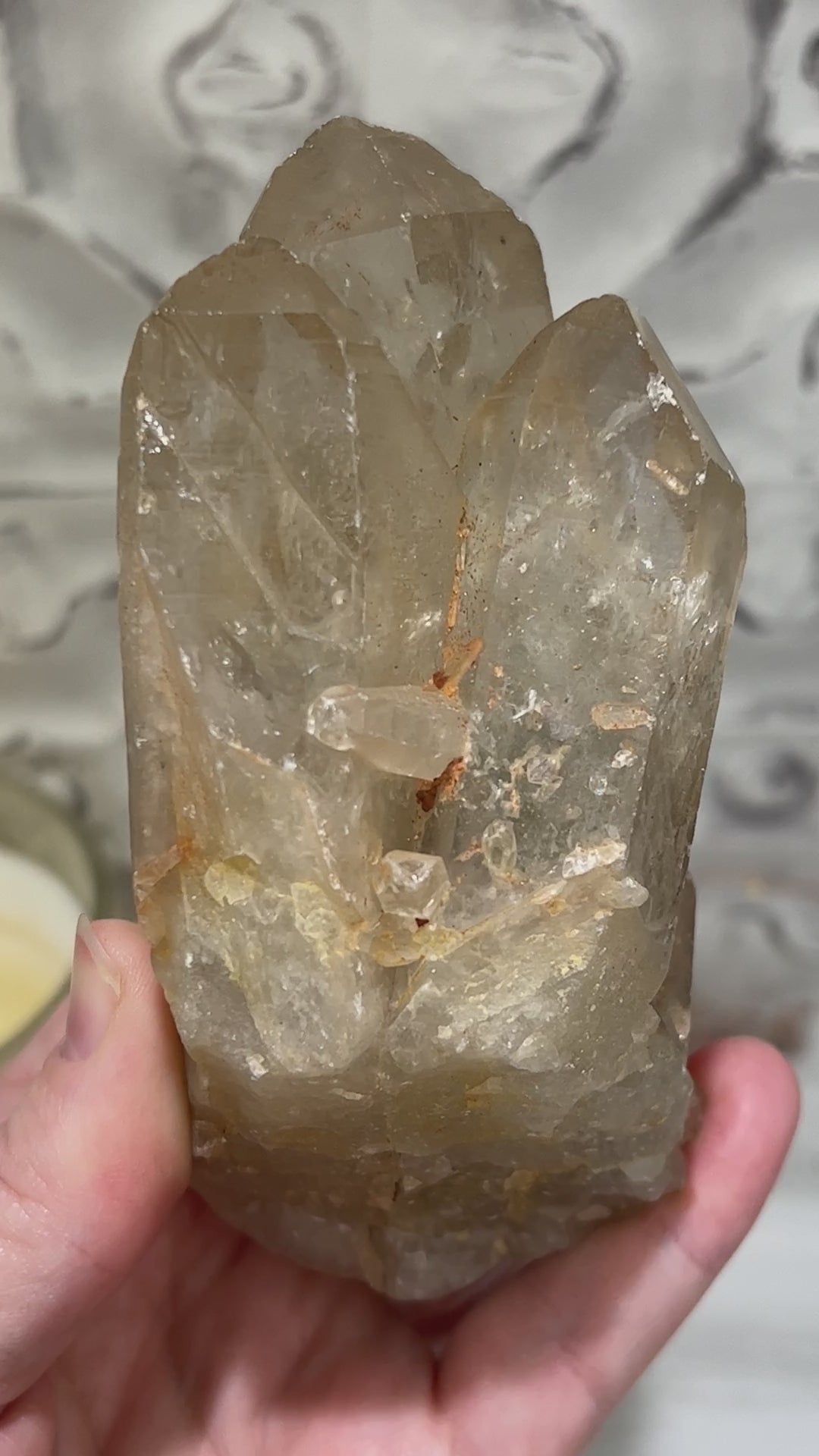 Natural Raw Citrine Crystal Cluster Point