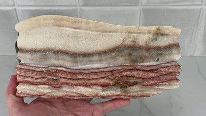 Polished Pork Stone (Red Banded Calcite) Specimen Slab