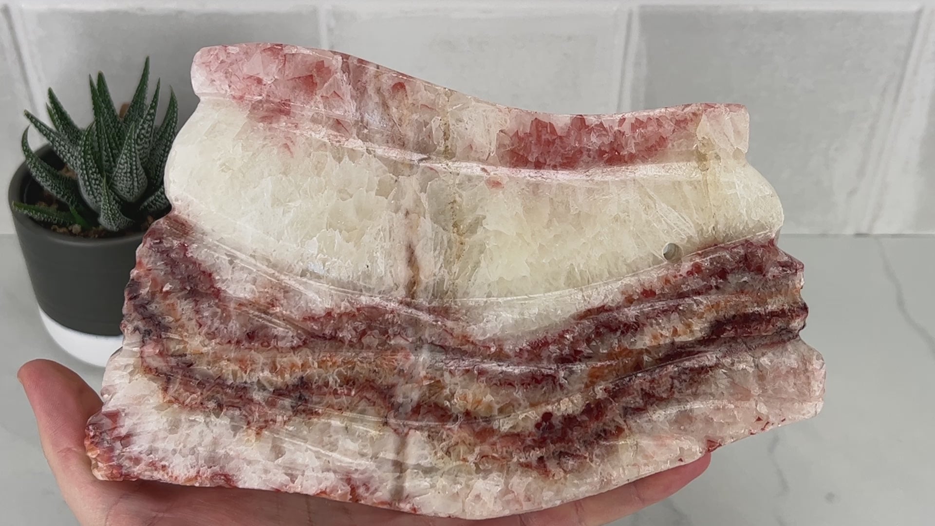 Polished Pork Stone (Red Banded Calcite) Specimen Slab