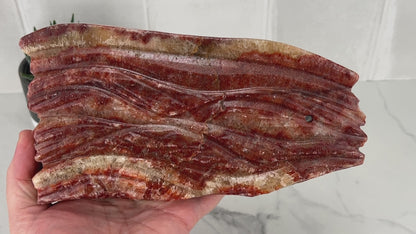 Polished Pork Stone (Red Banded Calcite) Specimen Slab