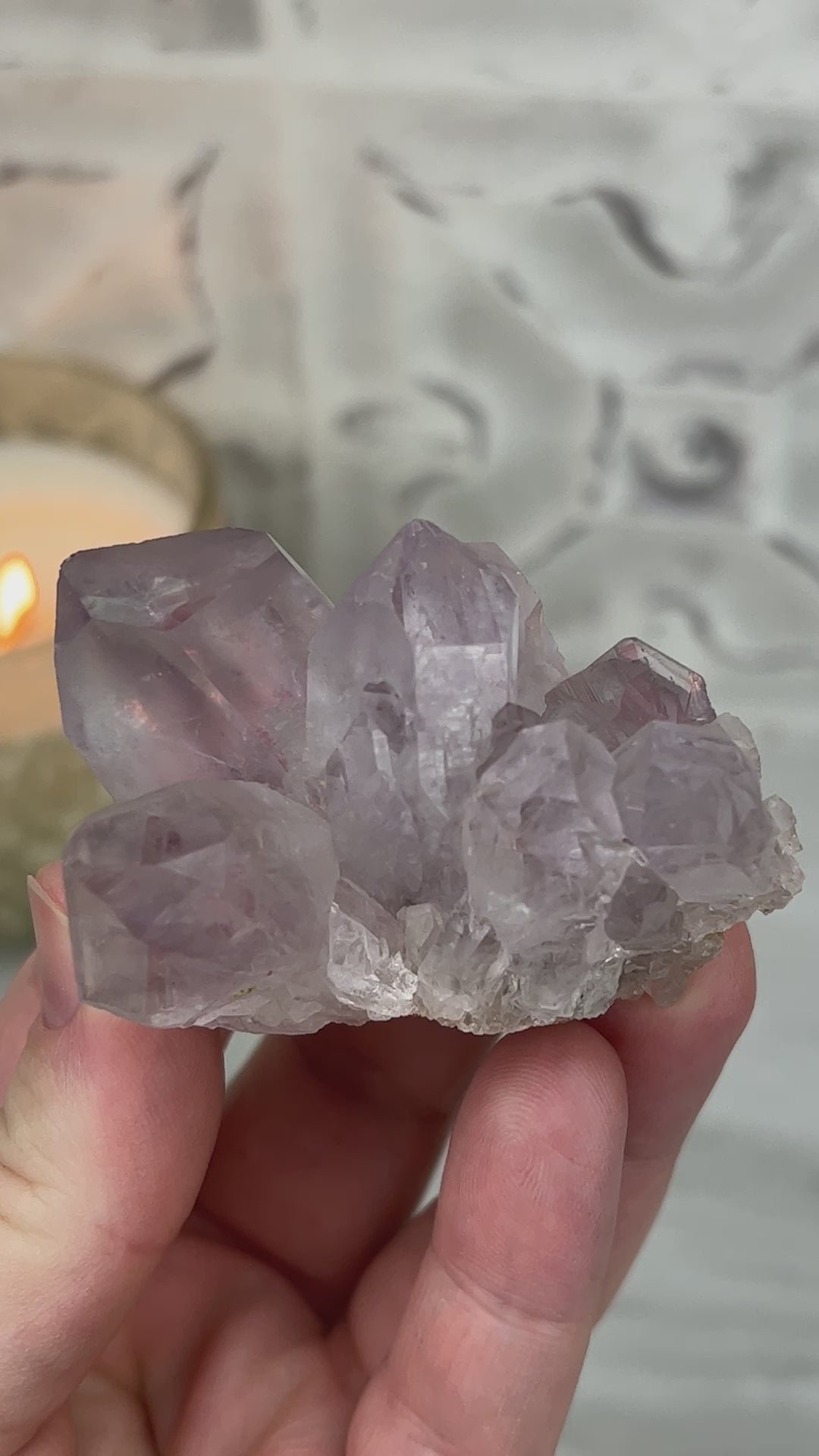 Lavender Colored Amethyst Crystal Cluster