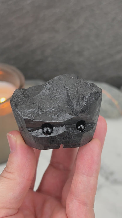 Natural Shungite Hedgehog Carving