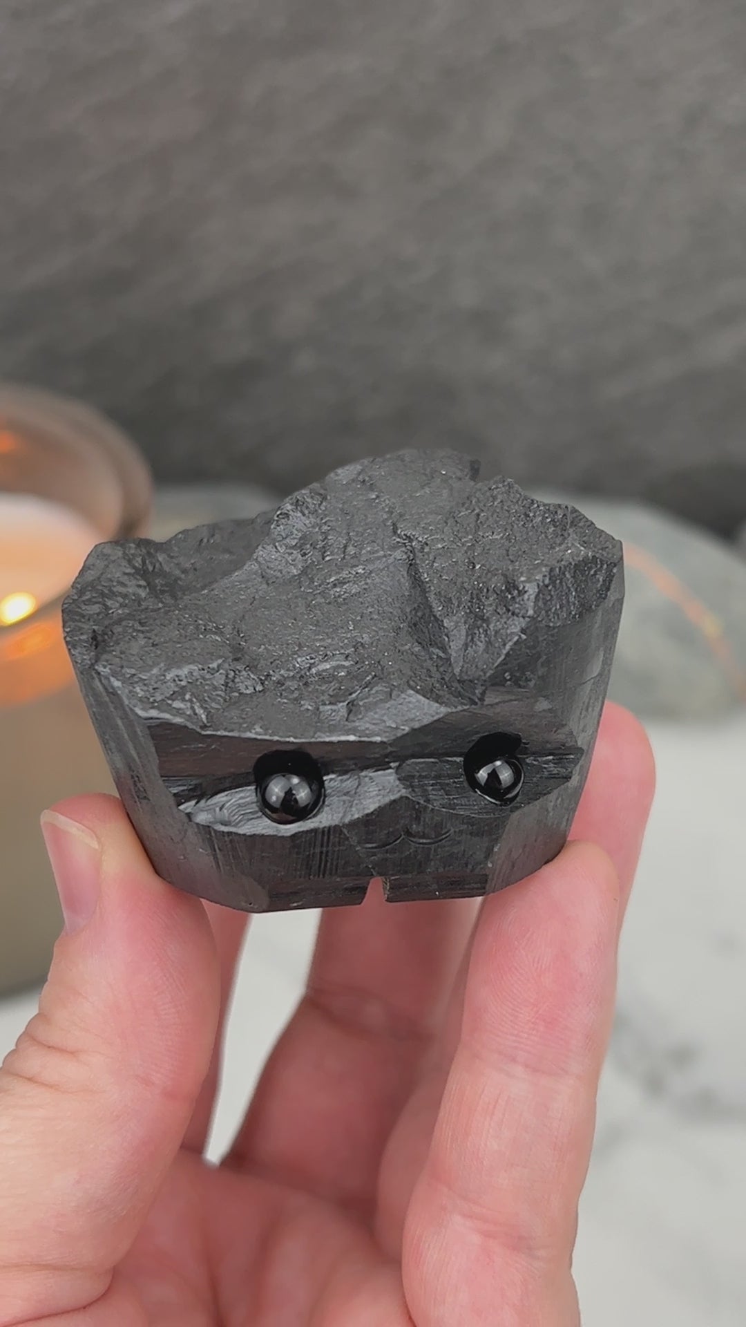 Natural Shungite Hedgehog Carving