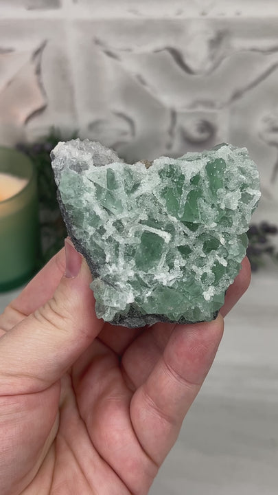 Natural Druzy Green Sugar Fluorite Specimen