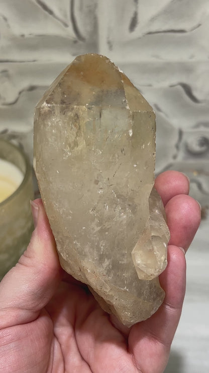 Natural Raw Citrine Crystal Cluster Point