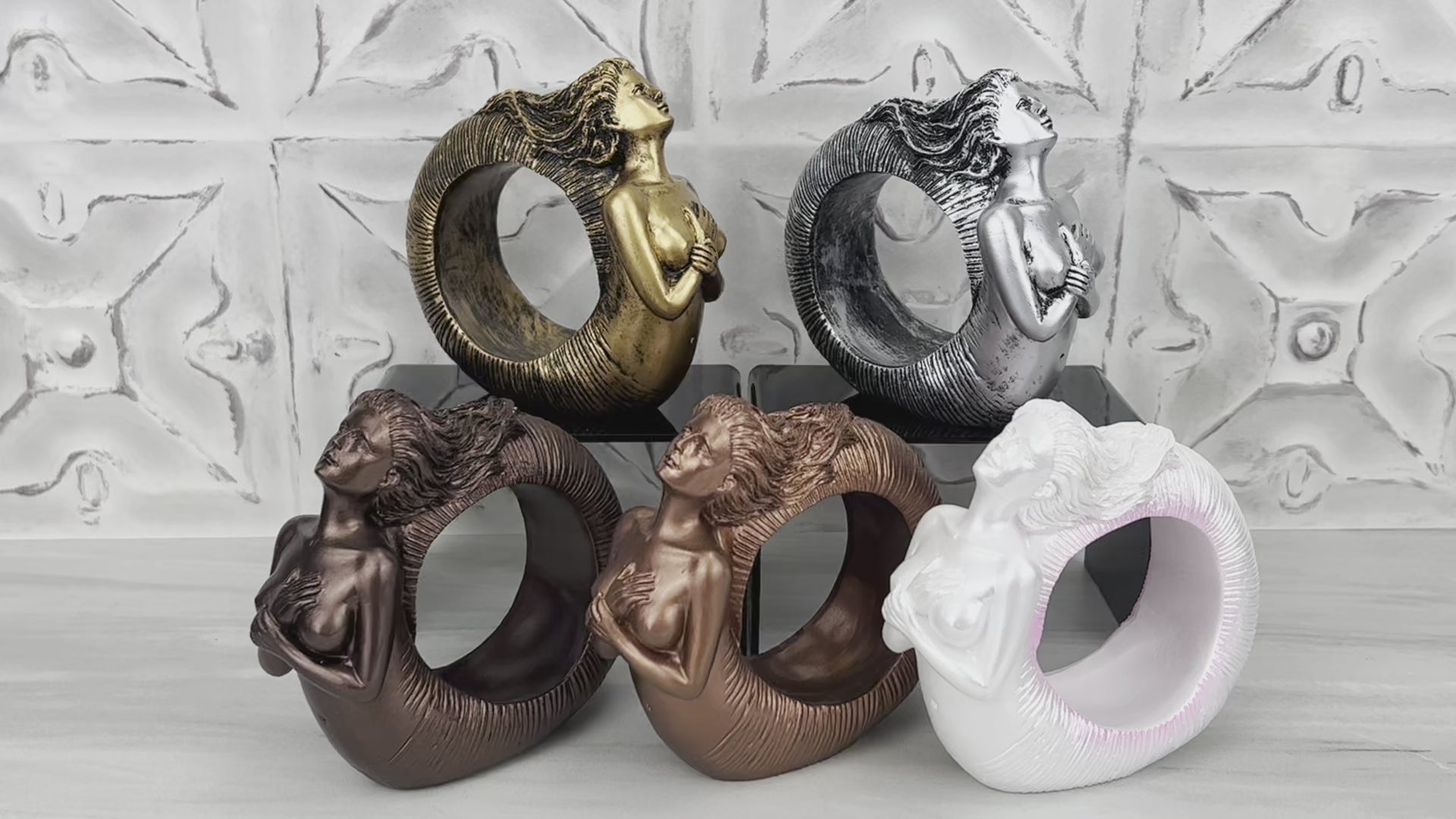 Vintage Style Mermaid Siren Sphere Holders