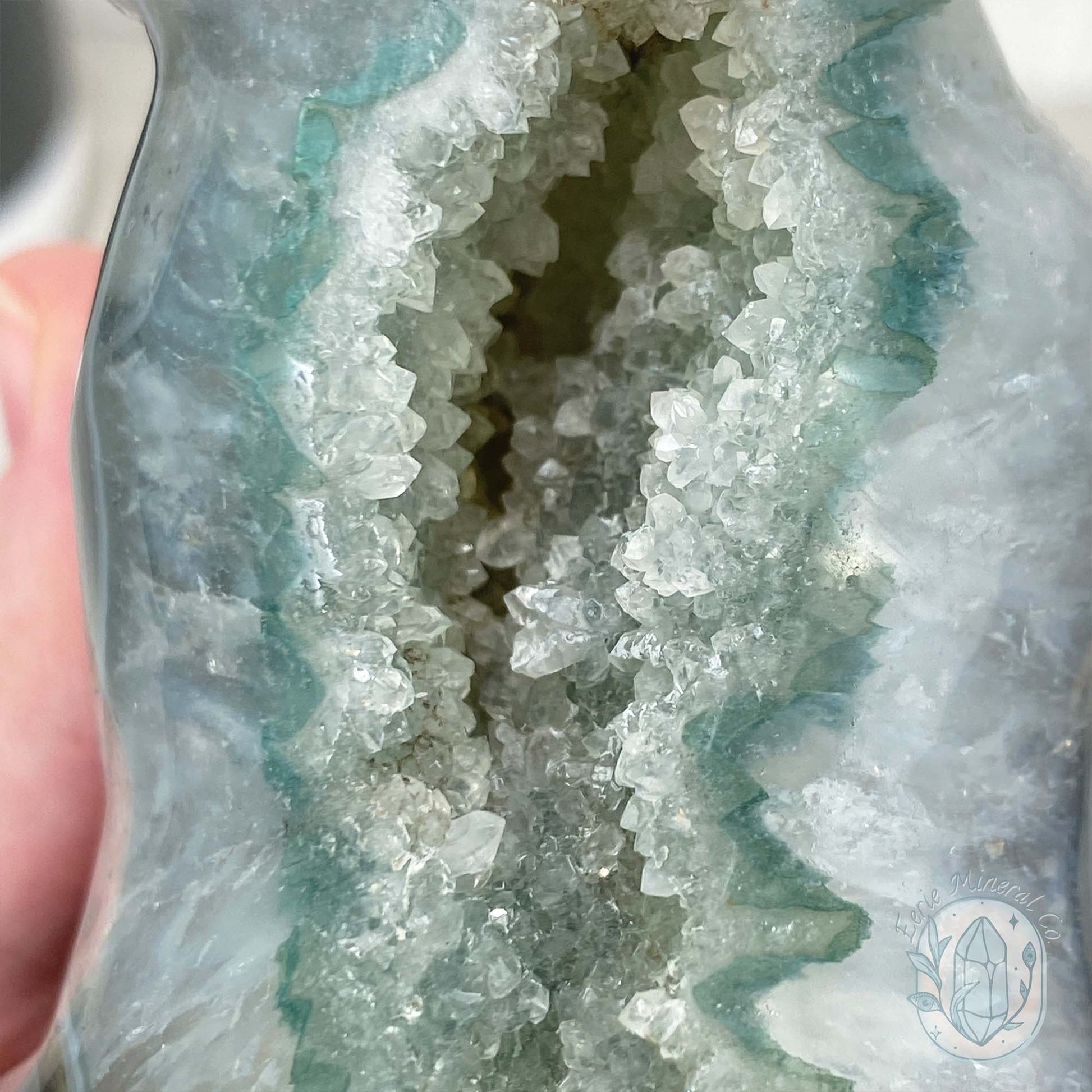 Polished Druzy Geode Agate Bear Carving