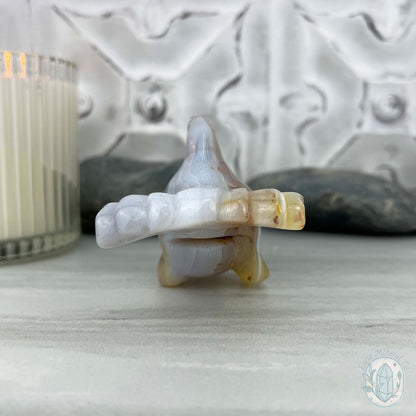 Beach Colored Banded Agate Hammerhead Shark Carving