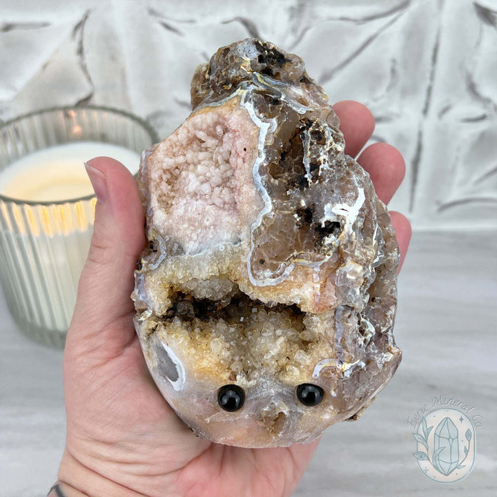 Large Agate with Quartz Hedgehog Specimen