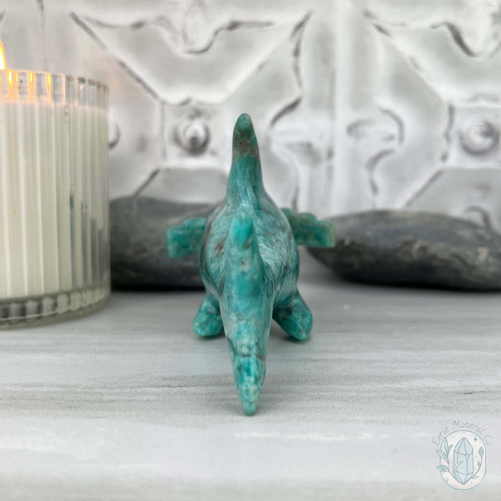 Amazonite with Smoky Quartz Hammerhead Shark Carving