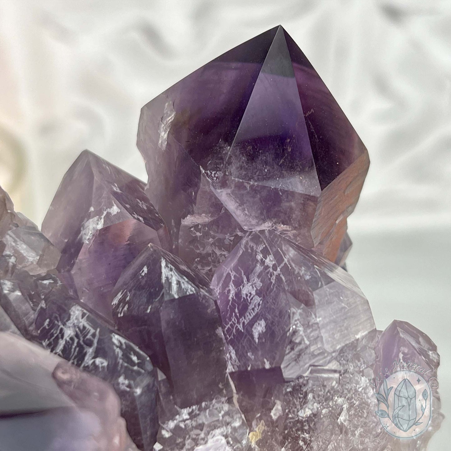 Large Polished Purple Amethyst Crystal Cluster Specimen