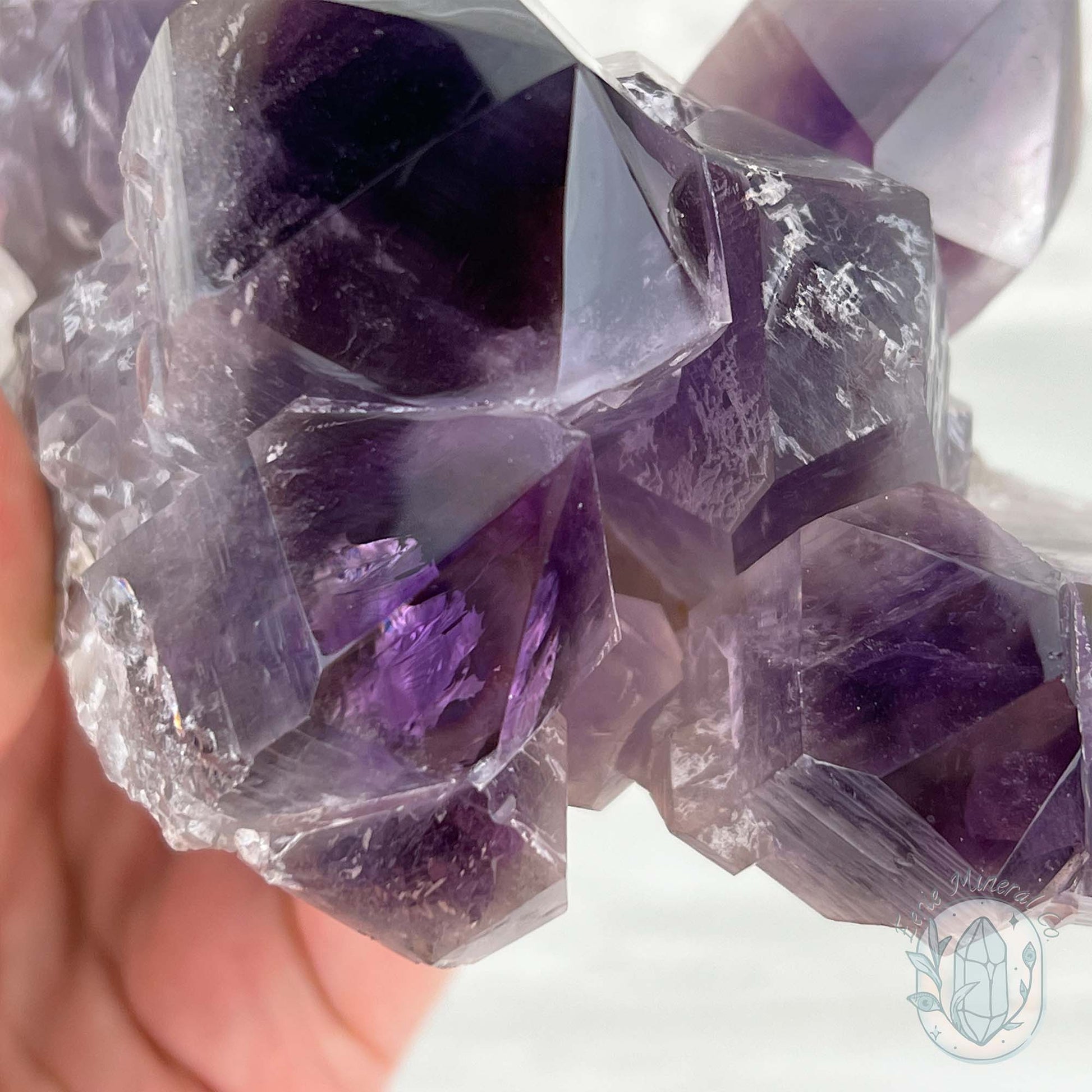 Large Polished Purple Amethyst Crystal Cluster Specimen