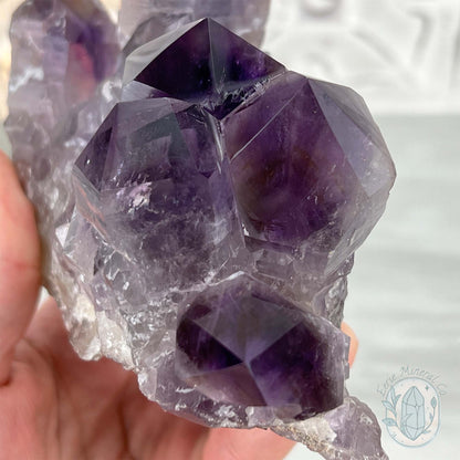 Large Polished Purple Amethyst Crystal Cluster Specimen