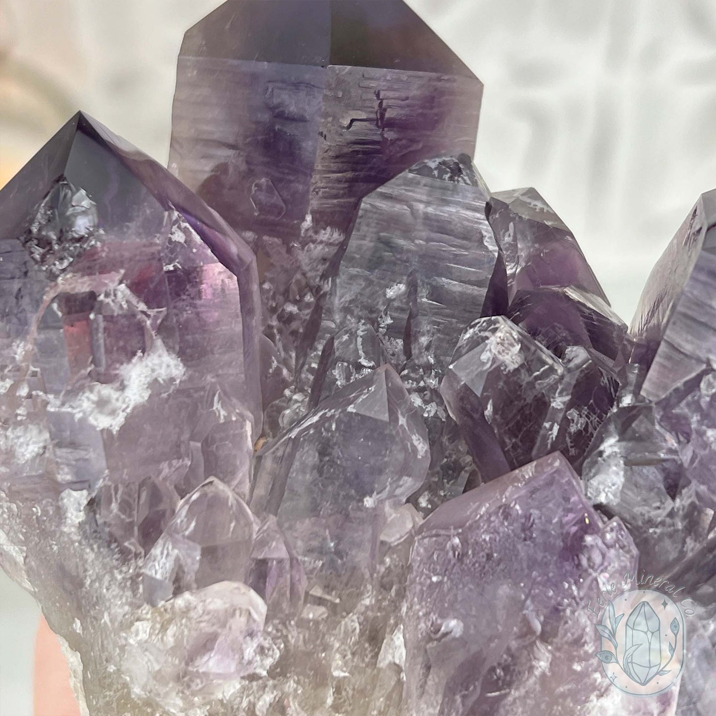 Large Polished Purple Amethyst Crystal Cluster Specimen