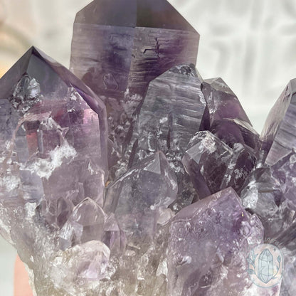 Large Polished Purple Amethyst Crystal Cluster Specimen