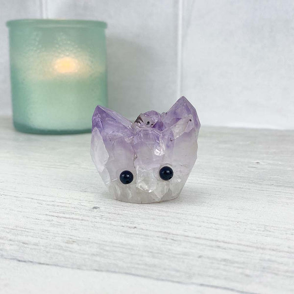 Amethyst Crystal Cluster Hedgehog Carving