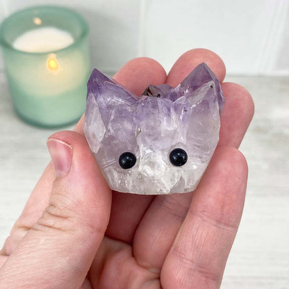 Amethyst Crystal Cluster Hedgehog Carving