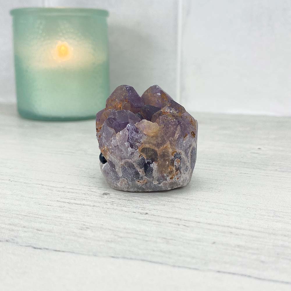 Amethyst Crystal Cluster Hedgehog Carving