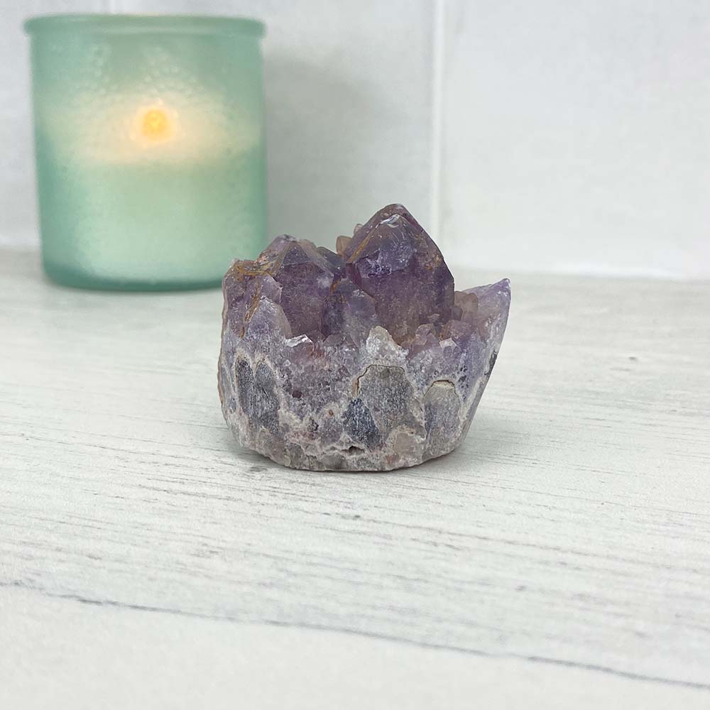 Amethyst Crystal Cluster Hedgehog Carving