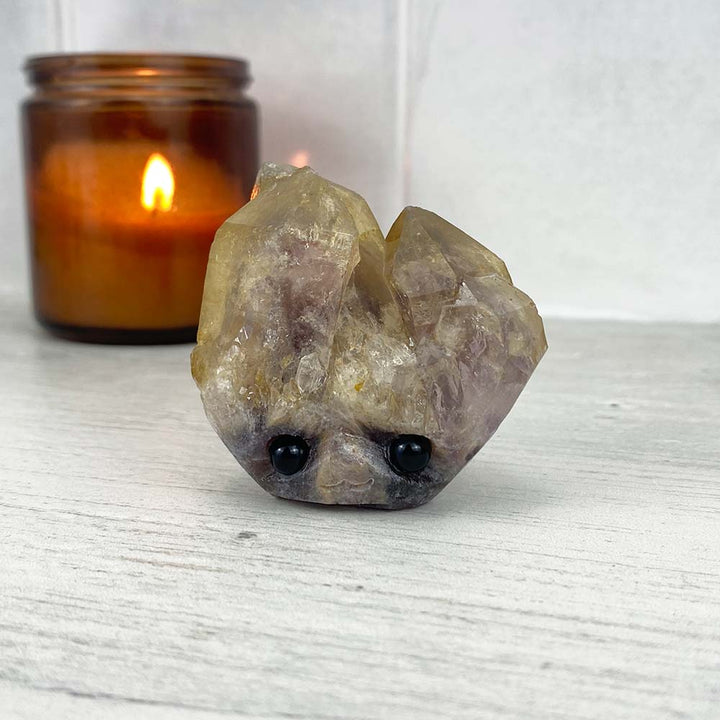 Amethyst Crystal Cluster Hedgehog Carving