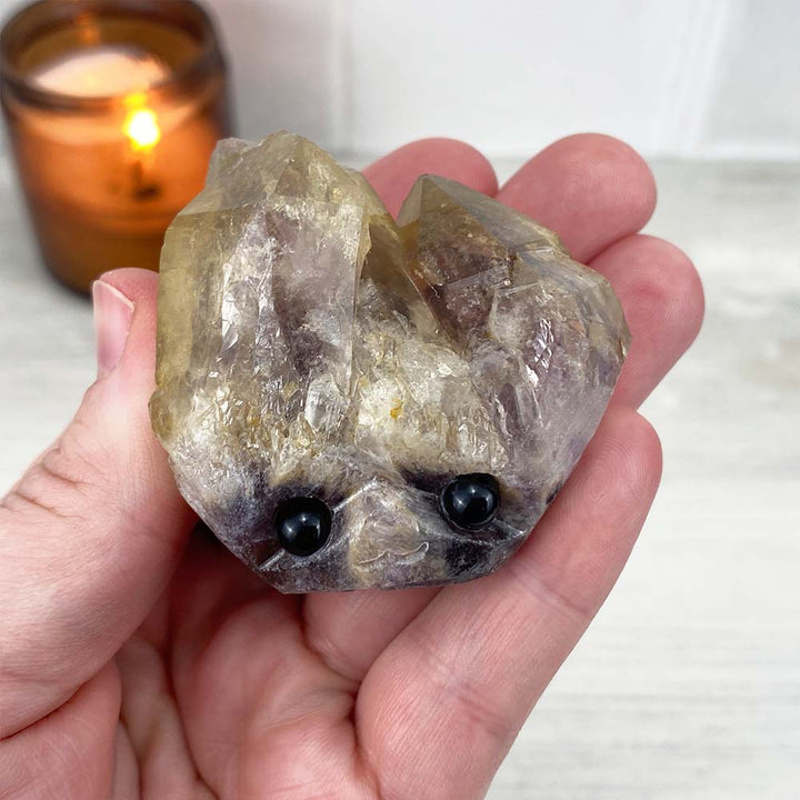 Amethyst Crystal Cluster Hedgehog Carving