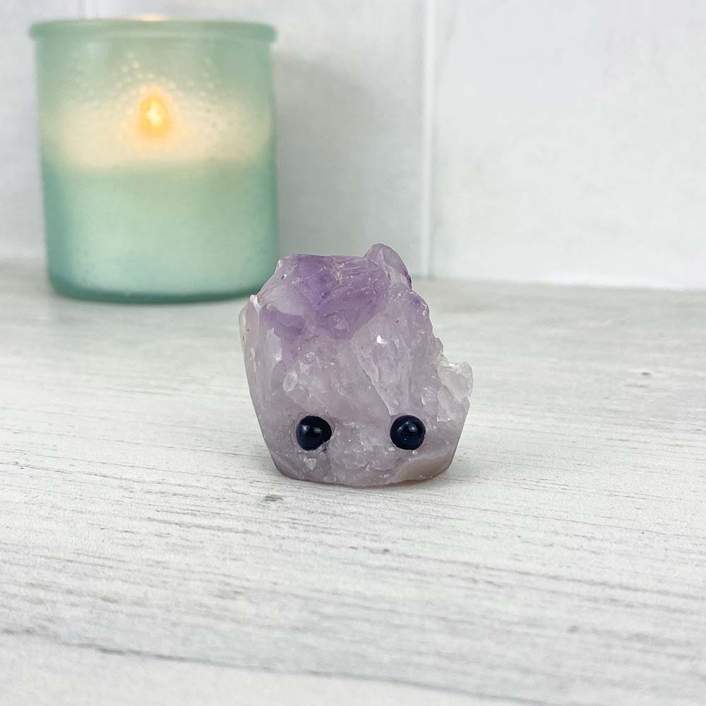 Amethyst Crystal Cluster Hedgehog Carving | Eerie Mineral Co.