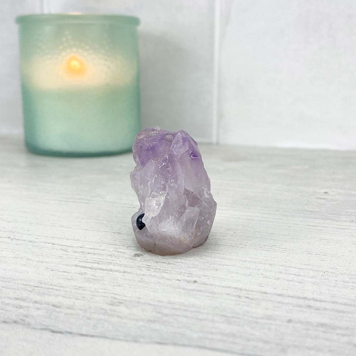 Amethyst Crystal Cluster Hedgehog Carving