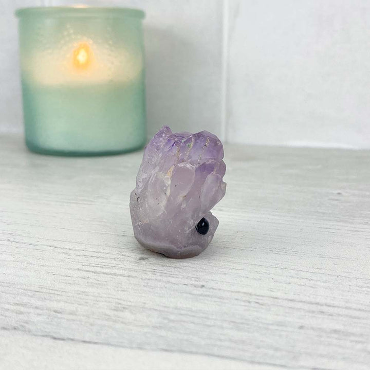 Amethyst Crystal Cluster Hedgehog Carving