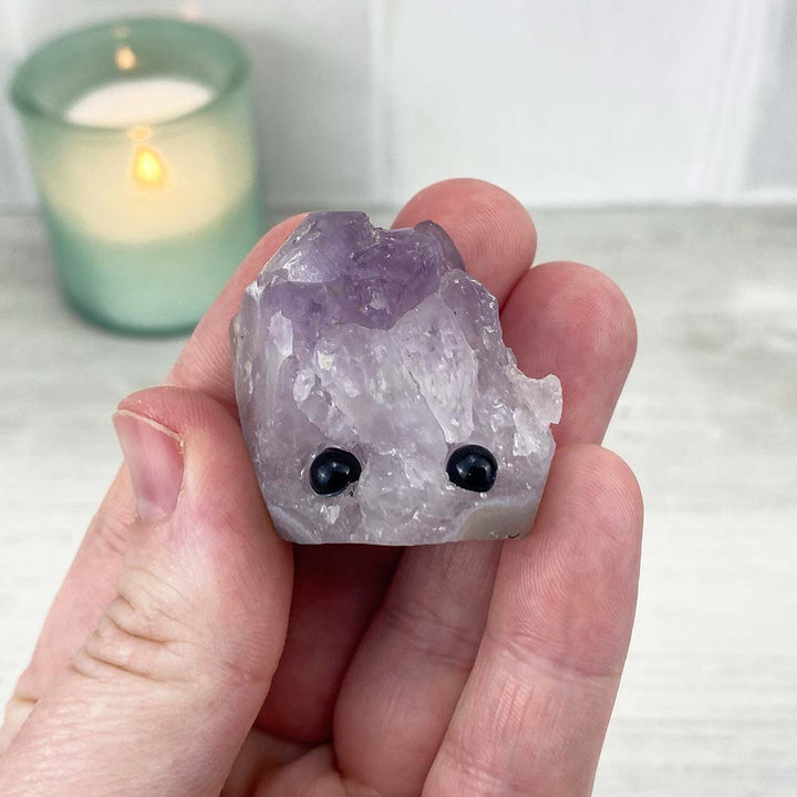 Amethyst Crystal Cluster Hedgehog Carving