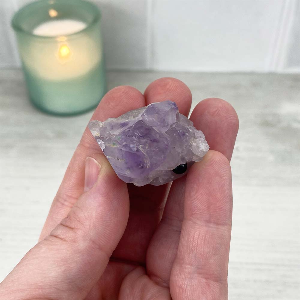 Amethyst Crystal Cluster Hedgehog Carving