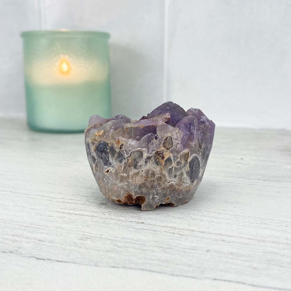 Amethyst Crystal Cluster Hedgehog Carving