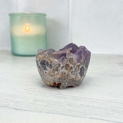 Amethyst Crystal Cluster Hedgehog Carving