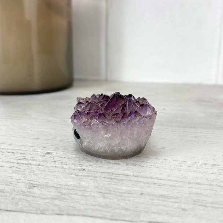 Amethyst Crystal Cluster Hedgehog Carving