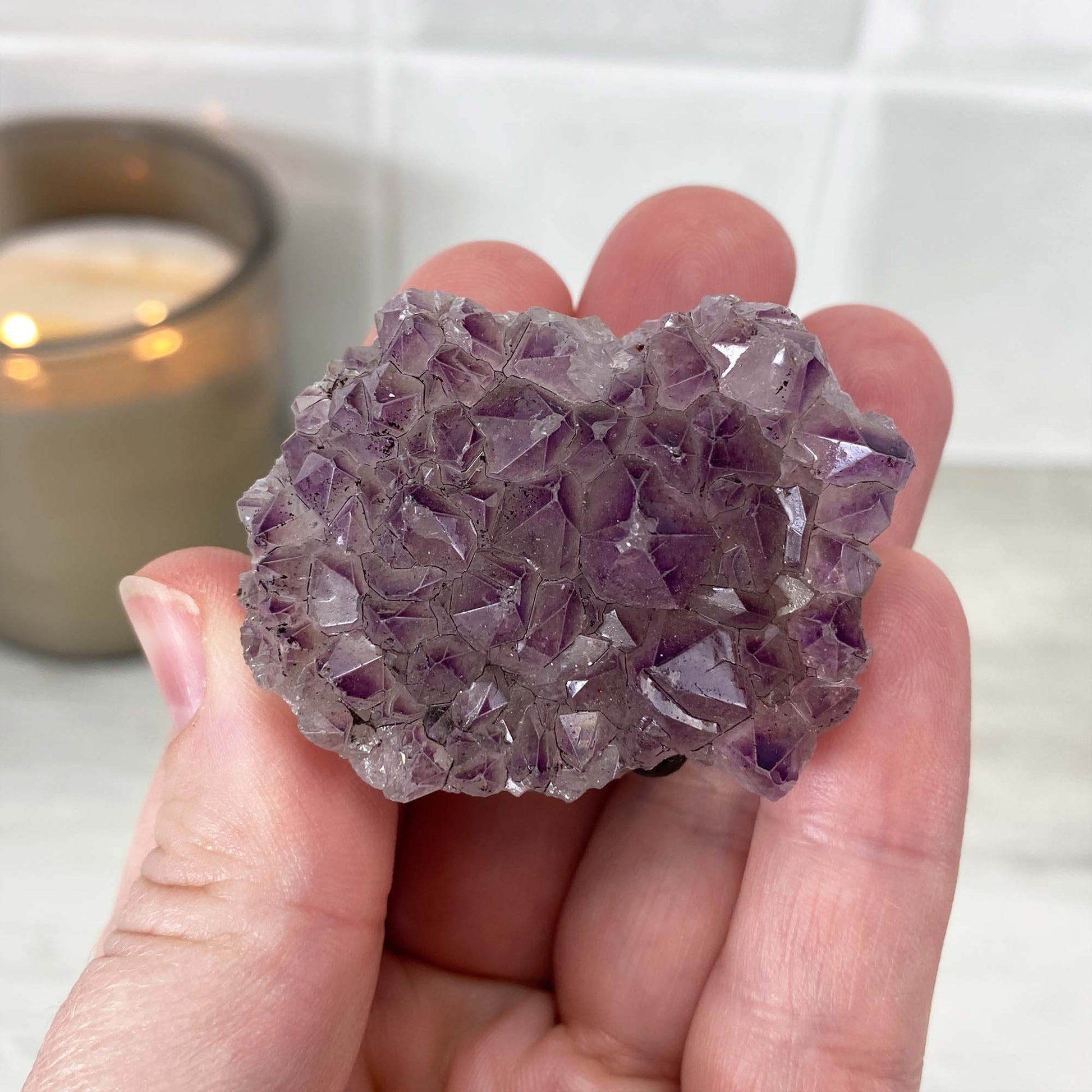 Amethyst Crystal Cluster Hedgehog Carving