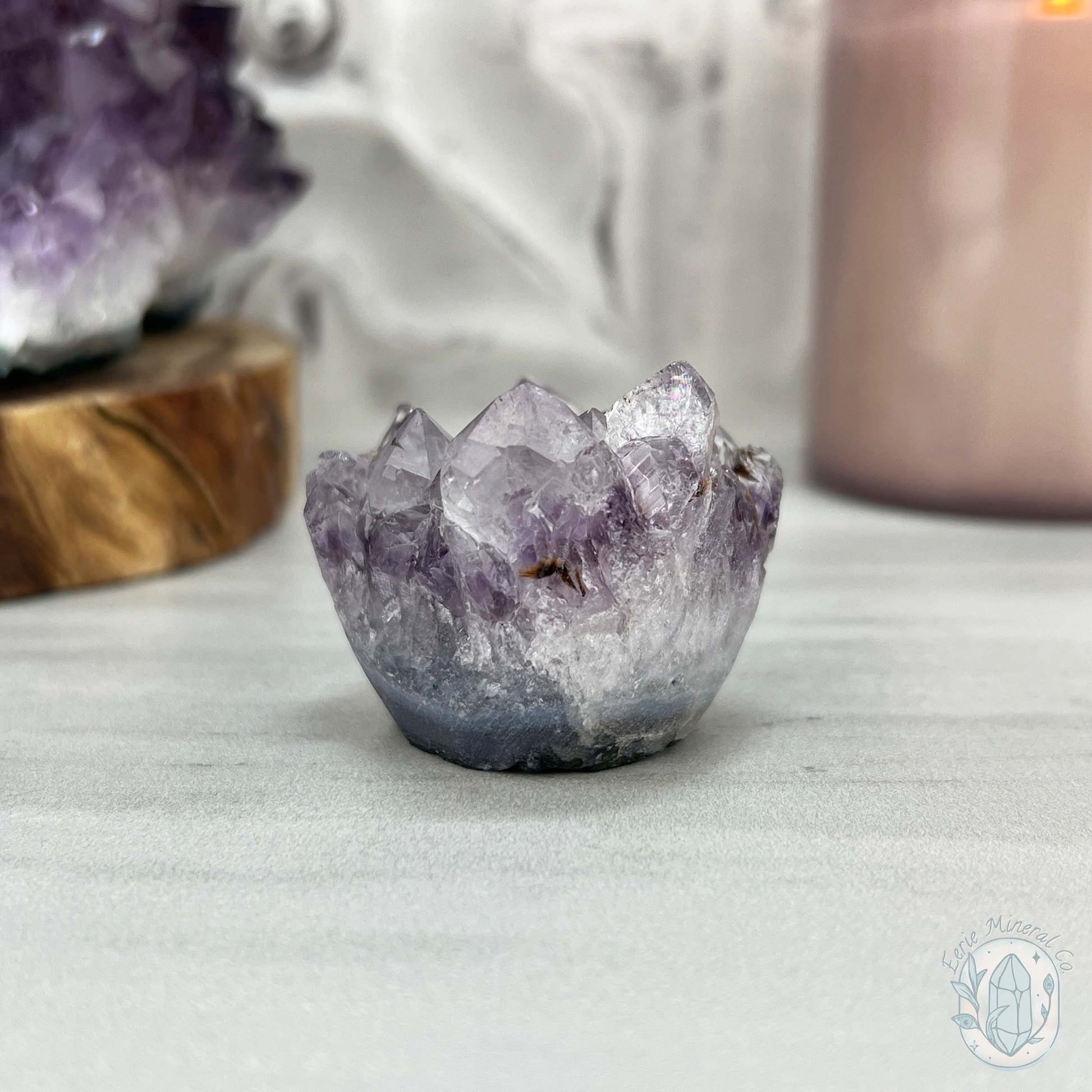 Amethyst Crystal Cluster with Goethite Pet Rock