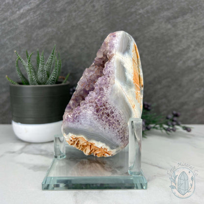 Purple Amethyst Geode Egg with Display Stand