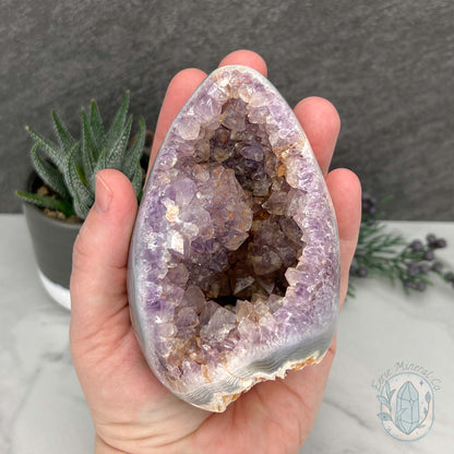 Purple Amethyst Geode Egg with Display Stand