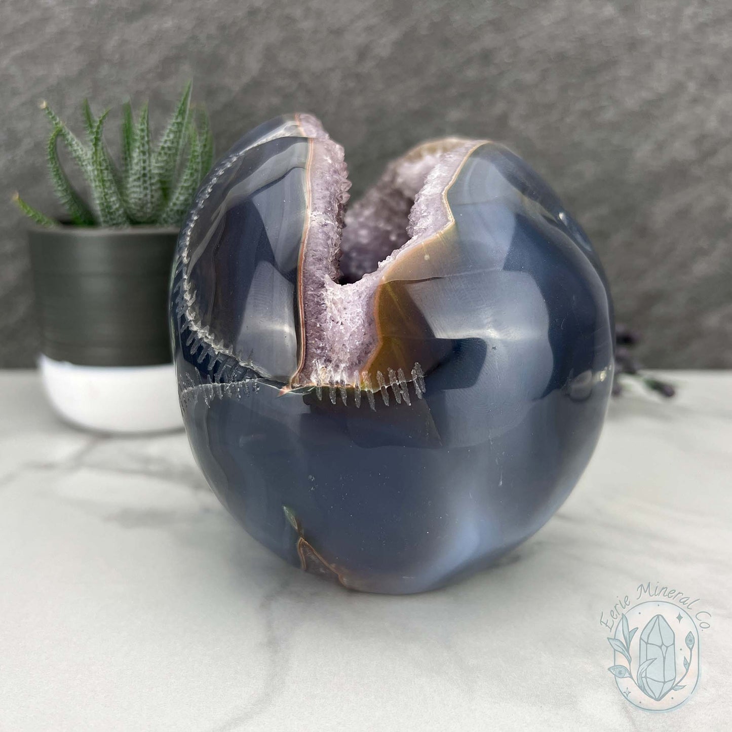 Large 3lb Amethyst Geode Skull Carving