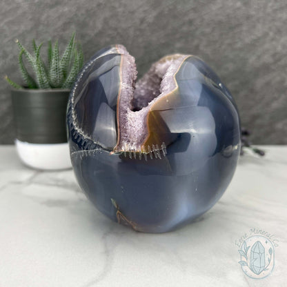 Large 3lb Amethyst Geode Skull Carving