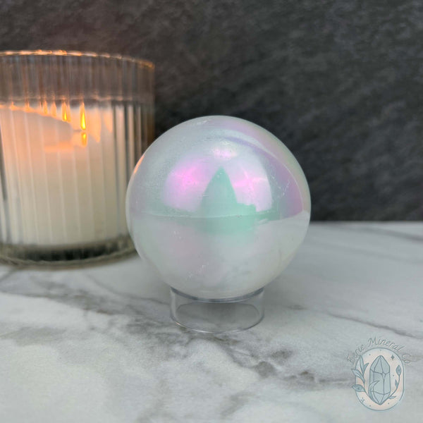 58mm Angel Aura Coated Selenite Sphere