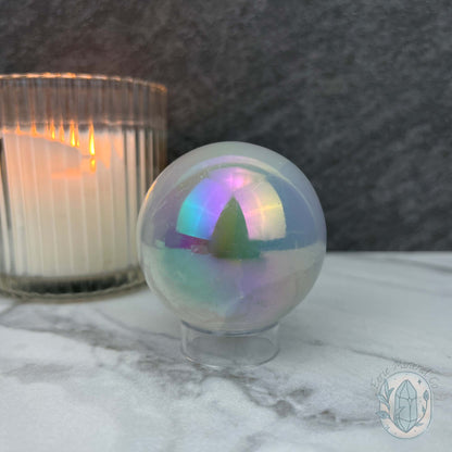 58mm Angel Aura Coated Selenite Sphere