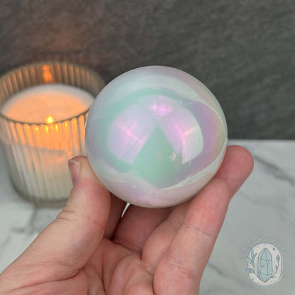 58mm Angel Aura Coated Selenite Sphere
