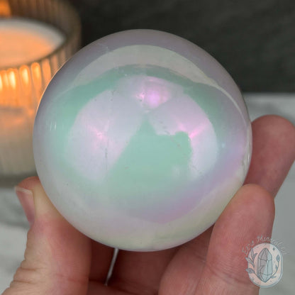 58mm Angel Aura Coated Selenite Sphere