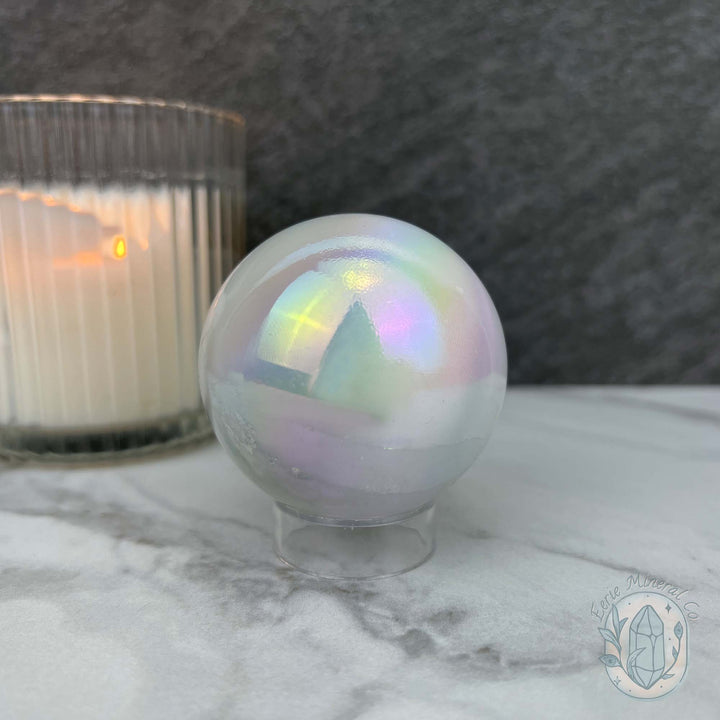 57mm Angel Aura Coated Selenite Sphere