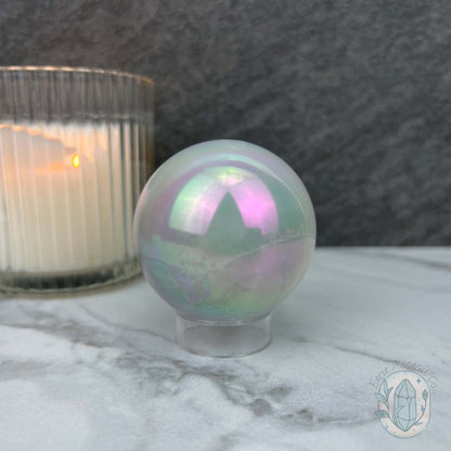 57mm Angel Aura Coated Selenite Sphere