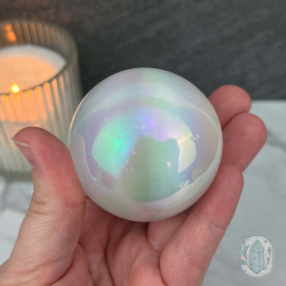 57mm Angel Aura Coated Selenite Sphere